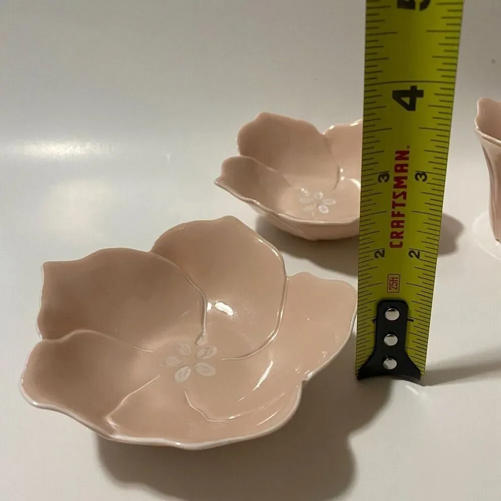 Partylite Candle Holder Votive‎ Pink Flower Petals Tea Light 4 pieces - Picture 7 of 11